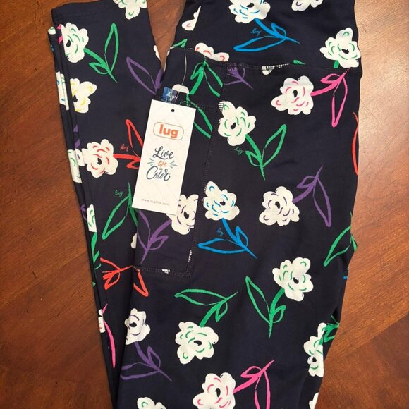 lug ankle leggings luggings bright floral small - Picture 1 of 3